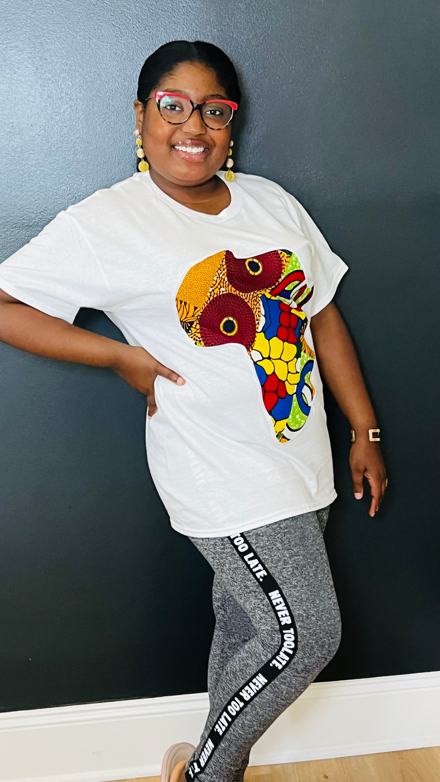 Unisex CUSTOM White T-Shirt w/ Africa Map - Delightful Couture
