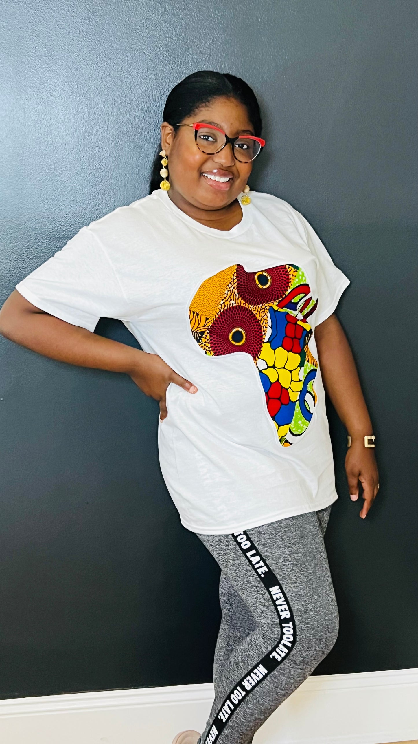 Unisex CUSTOM White T-Shirt w/ Africa Map - Delightful Couture