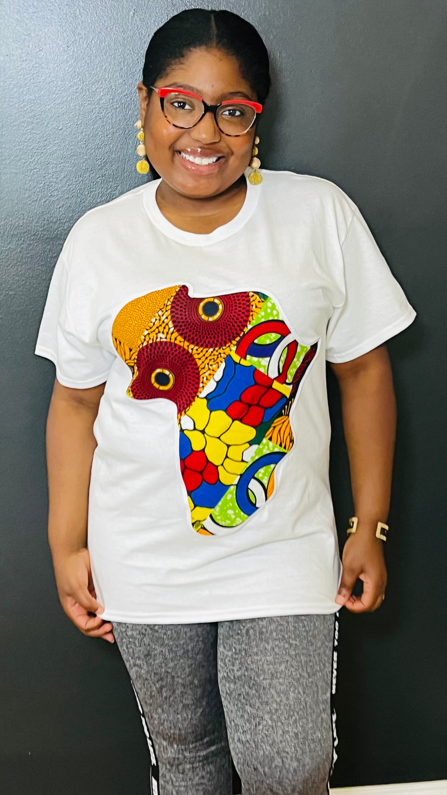 Unisex CUSTOM White T-Shirt w/ Africa Map - Delightful Couture
