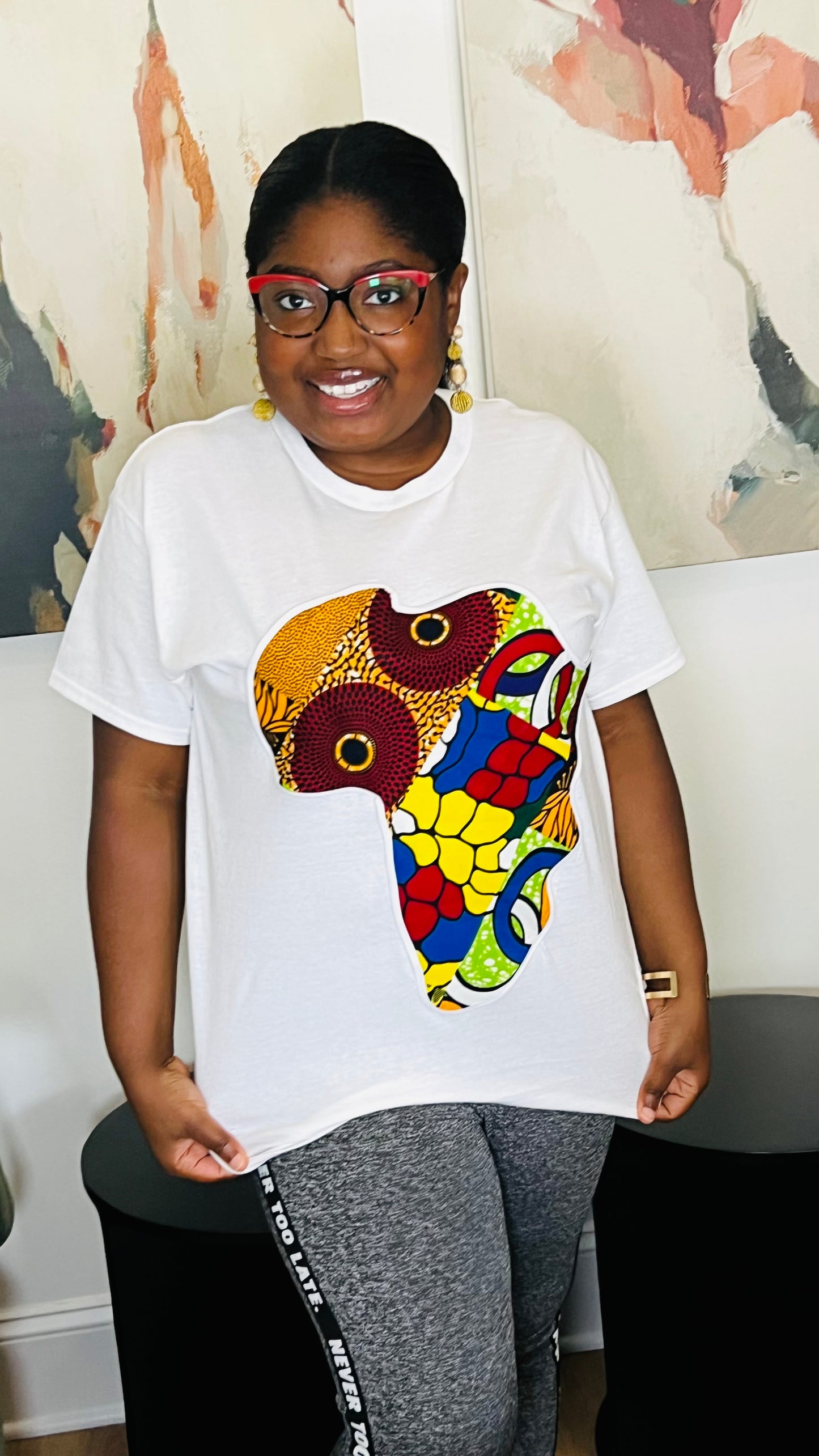Unisex CUSTOM White T-Shirt w/ Africa Map - Delightful Couture