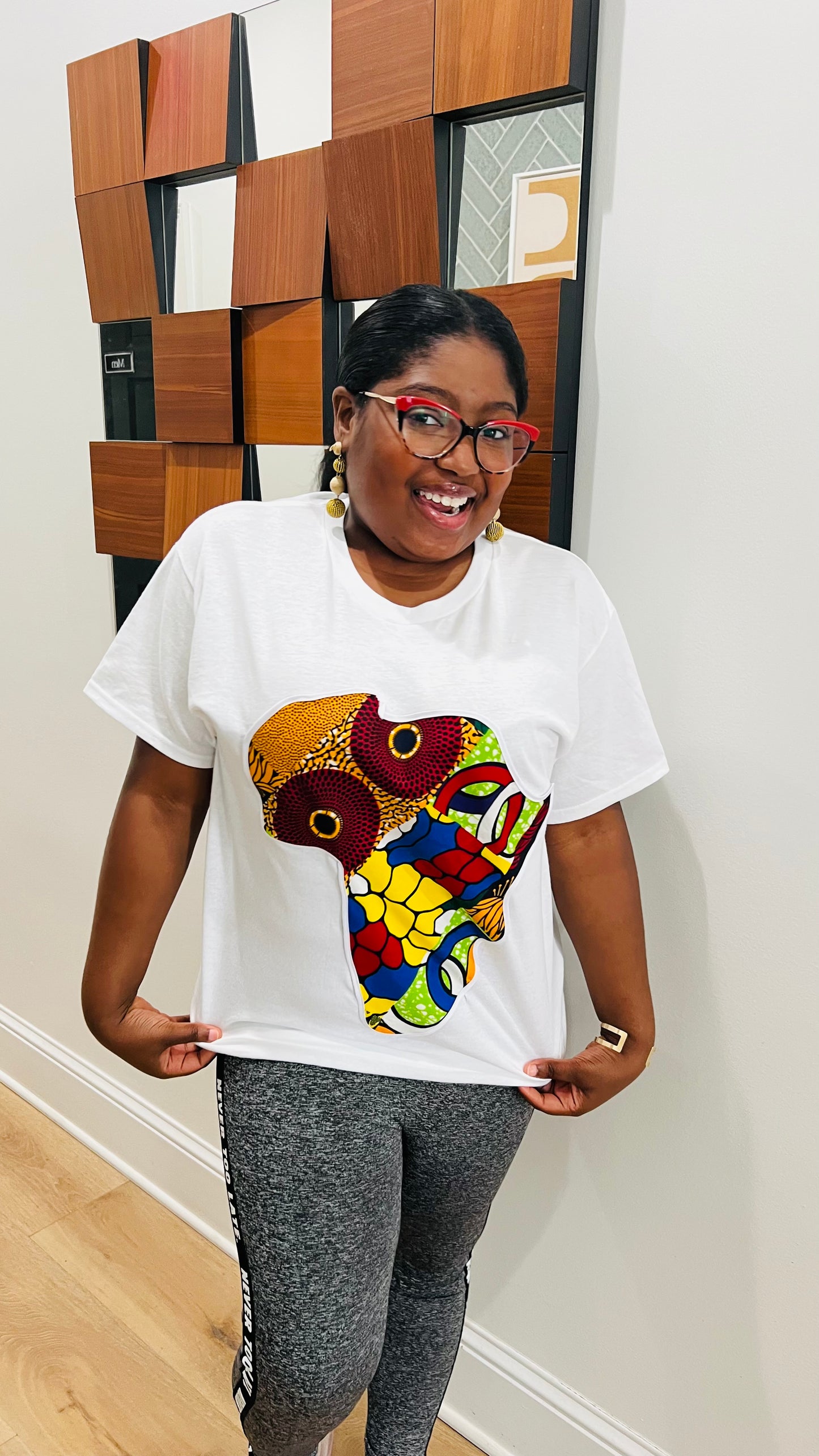 Unisex CUSTOM White T-Shirt w/ Africa Map - Delightful Couture