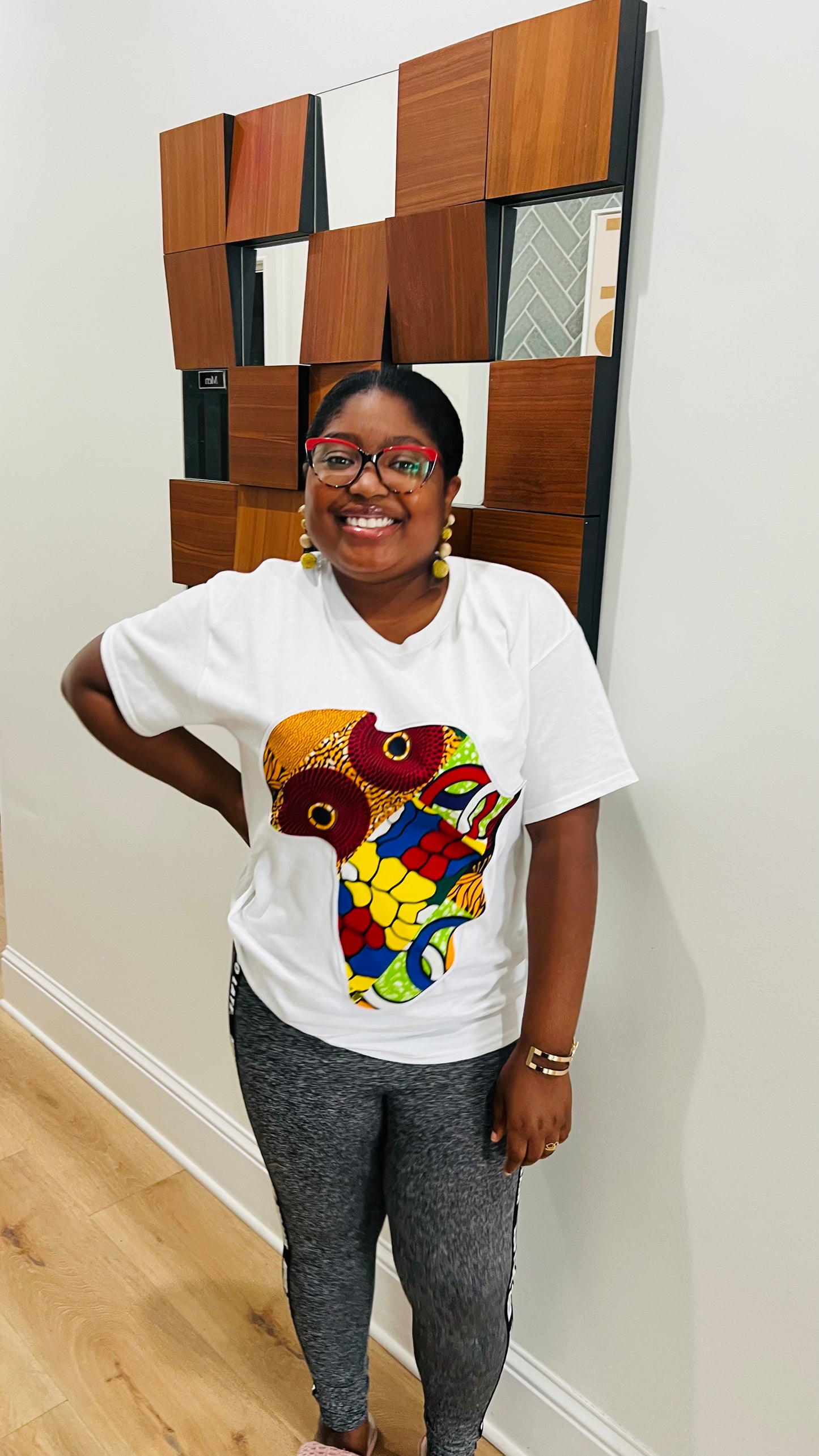 Unisex CUSTOM White T-Shirt w/ Africa Map - Delightful Couture