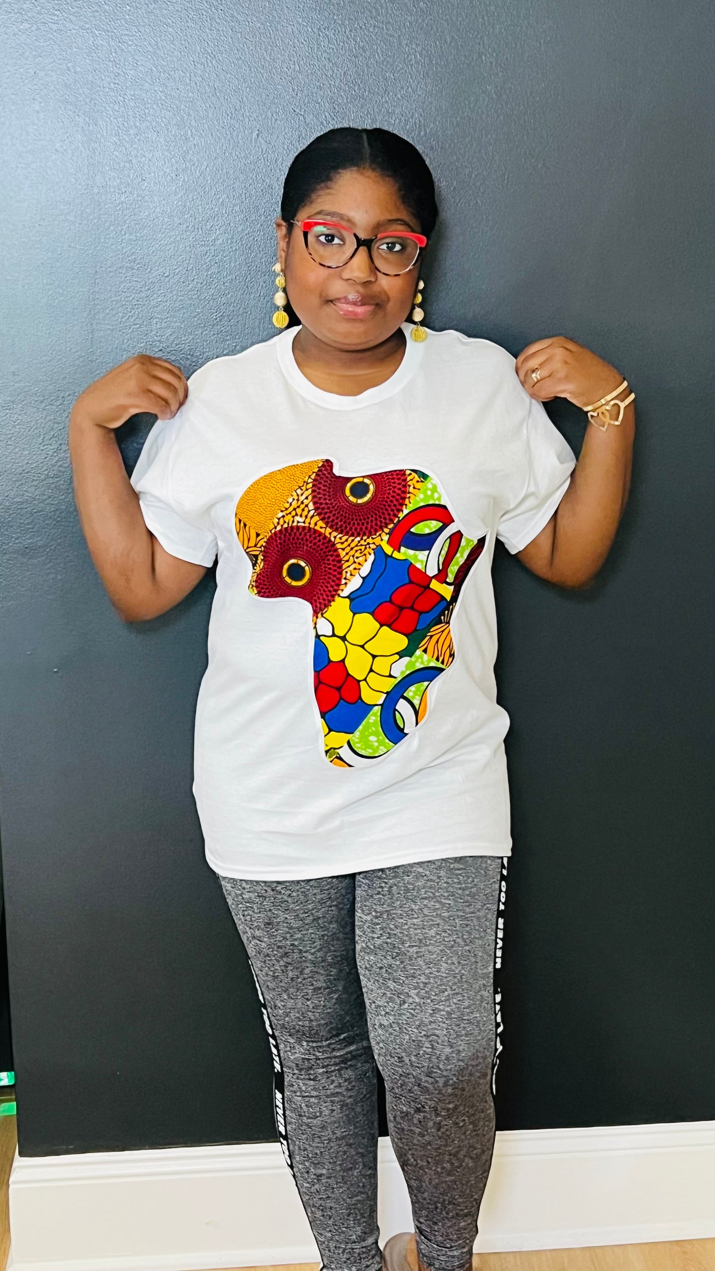Unisex CUSTOM White T-Shirt w/ Africa Map - Delightful Couture
