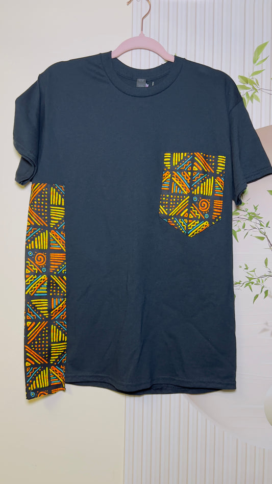 Unisex CUSTOM Colored T-Shirt w/ Front Pocket & Side-Stripe - Delightful Couture