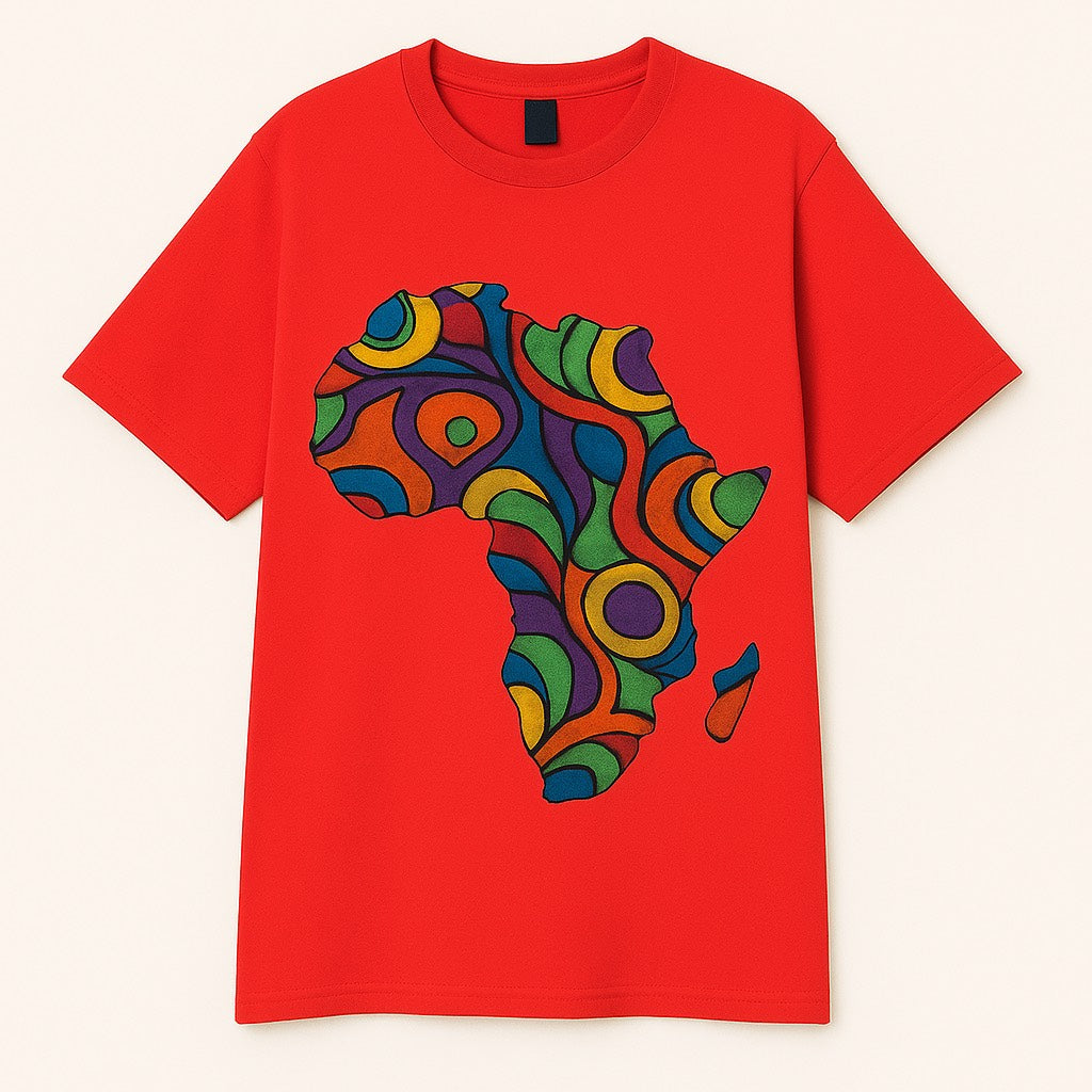 Unisex CUSTOM Colored T-Shirt w/ Africa Map - Delightful Couture