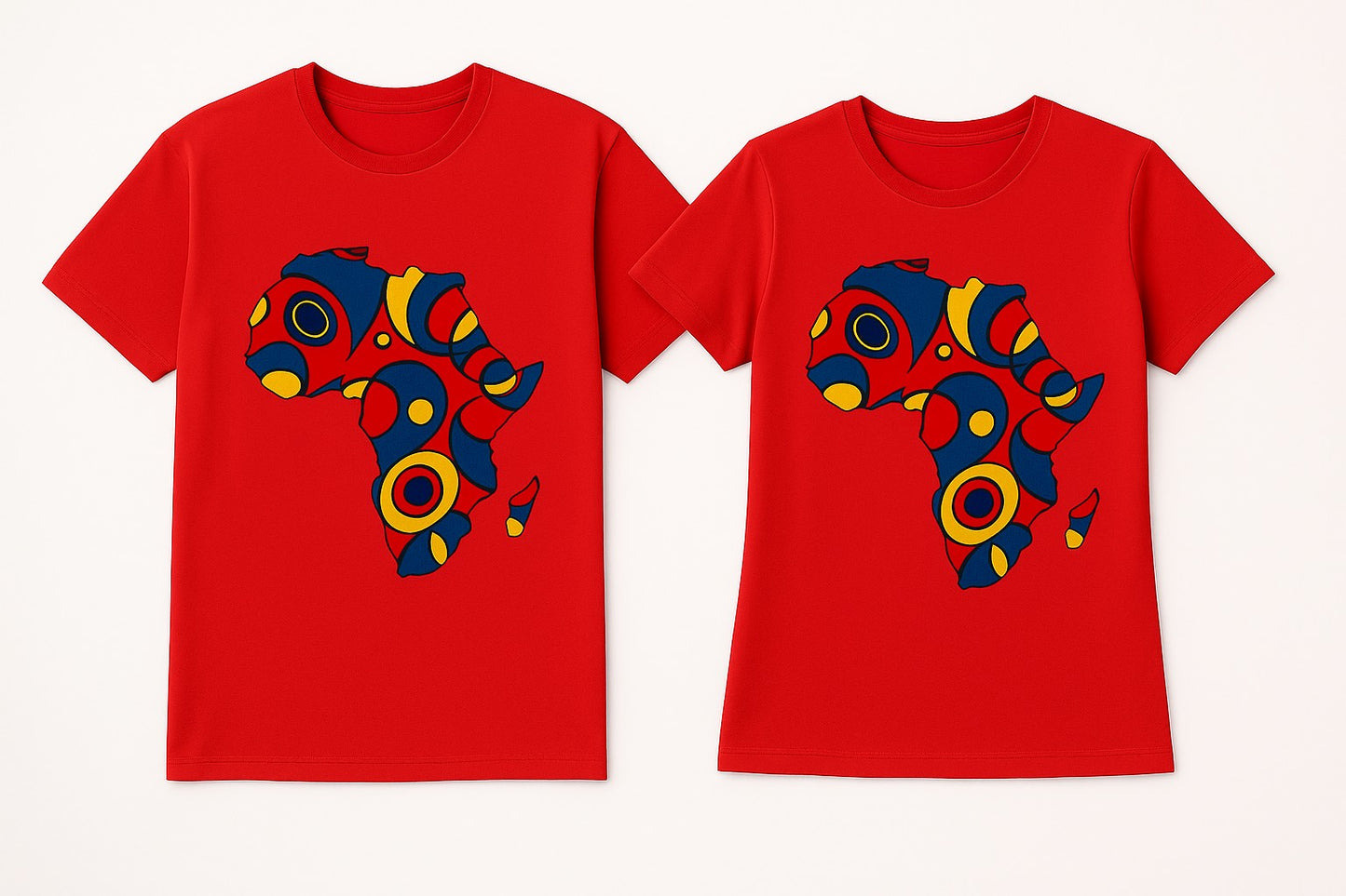 Couple's Unisex CUSTOM Colored T-Shirt w/ Matching Africa Map Design - Delightful Couture