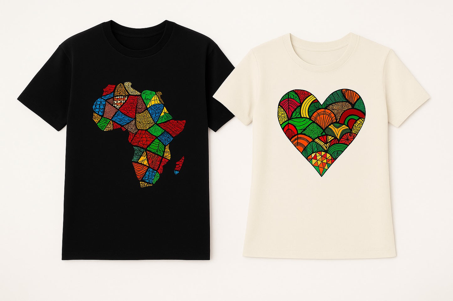 Couple's Unisex CUSTOM Colored T-Shirt w/ Matching Africa Map Design - Delightful Couture