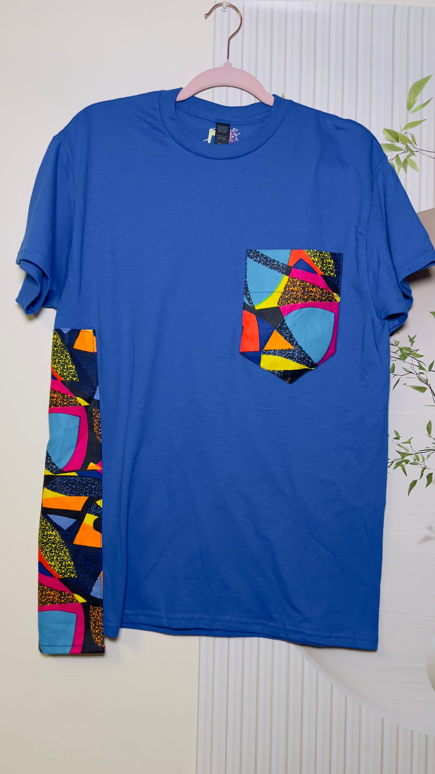 Unisex CUSTOM Colored T-Shirt w/ Front Pocket & Side-Stripe - Delightful Couture