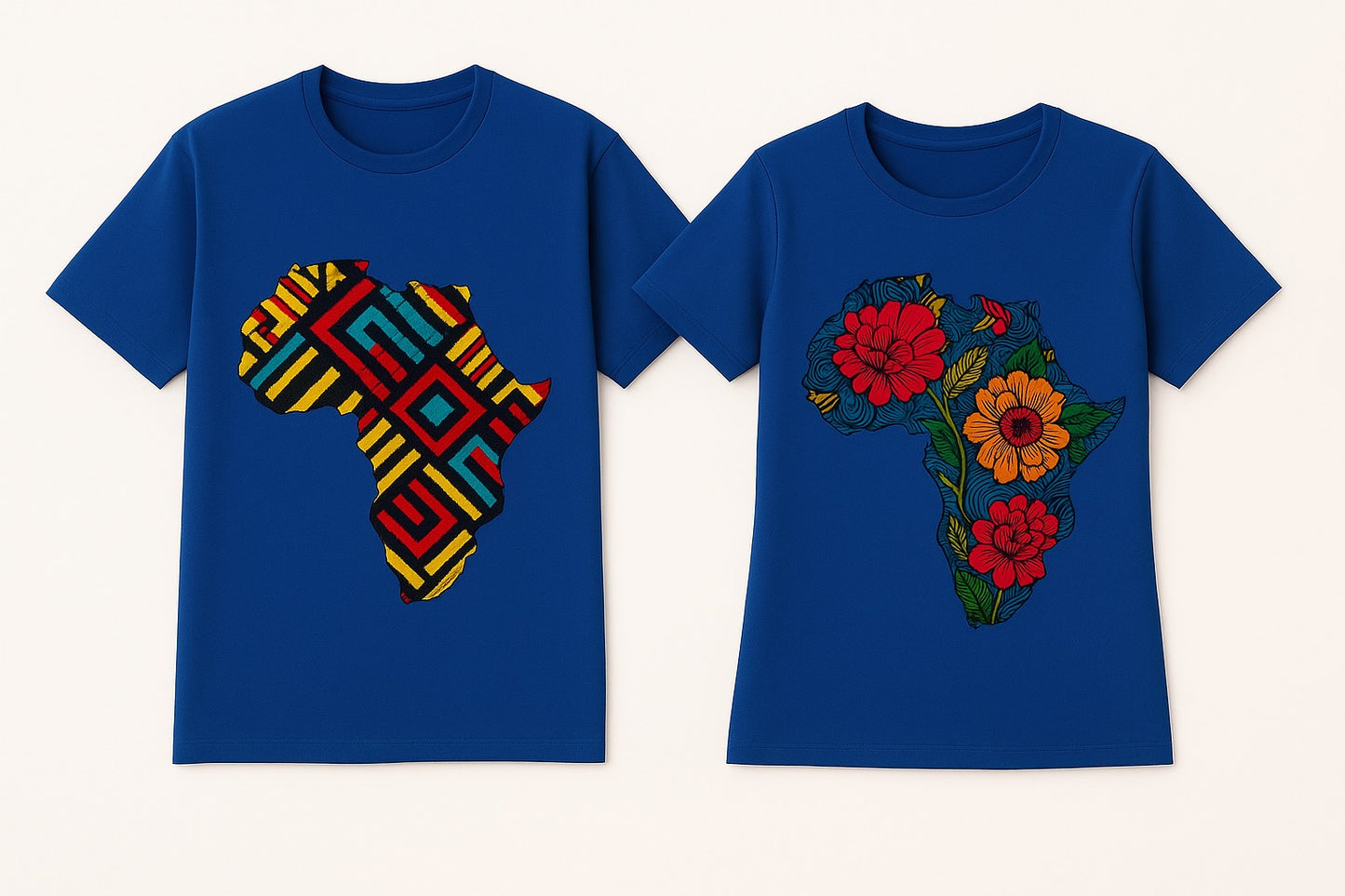 Couple's Unisex CUSTOM Colored T-Shirt w/ Matching Africa Map Design - Delightful Couture