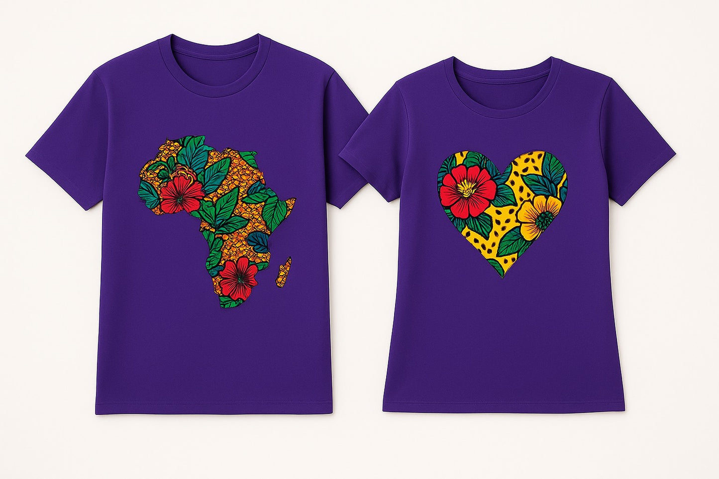 Couple's Unisex CUSTOM Colored T-Shirt w/ Matching Africa Map Design - Delightful Couture