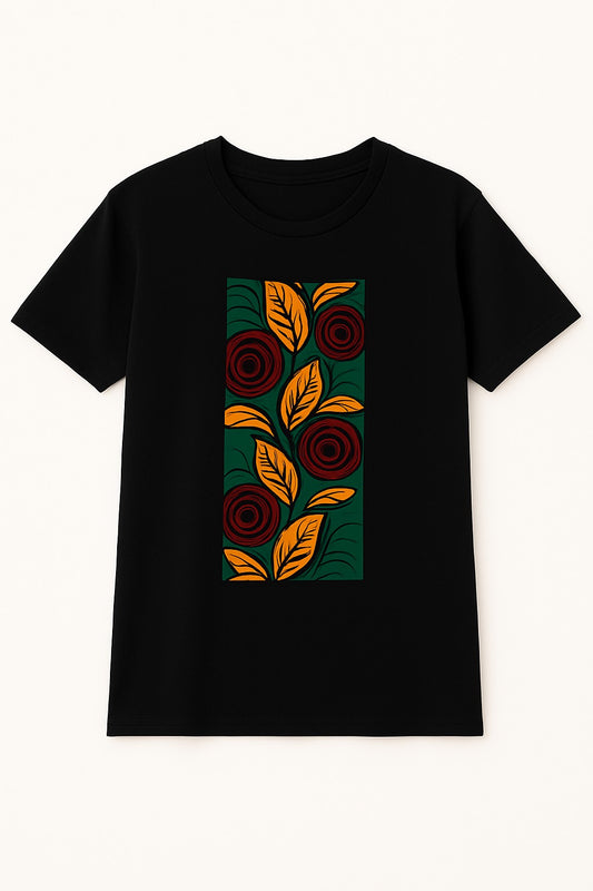 Unisex CUSTOM Colored T-Shirt w/ Rectangular Flower Pattern - Delightful Couture