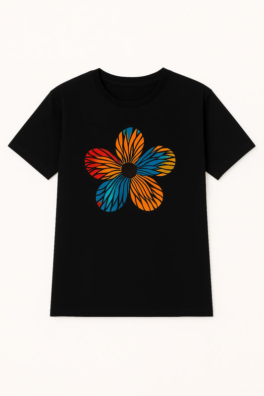 Unisex CUSTOM Colored T-Shirt w/ Flower Design - Delightful Couture