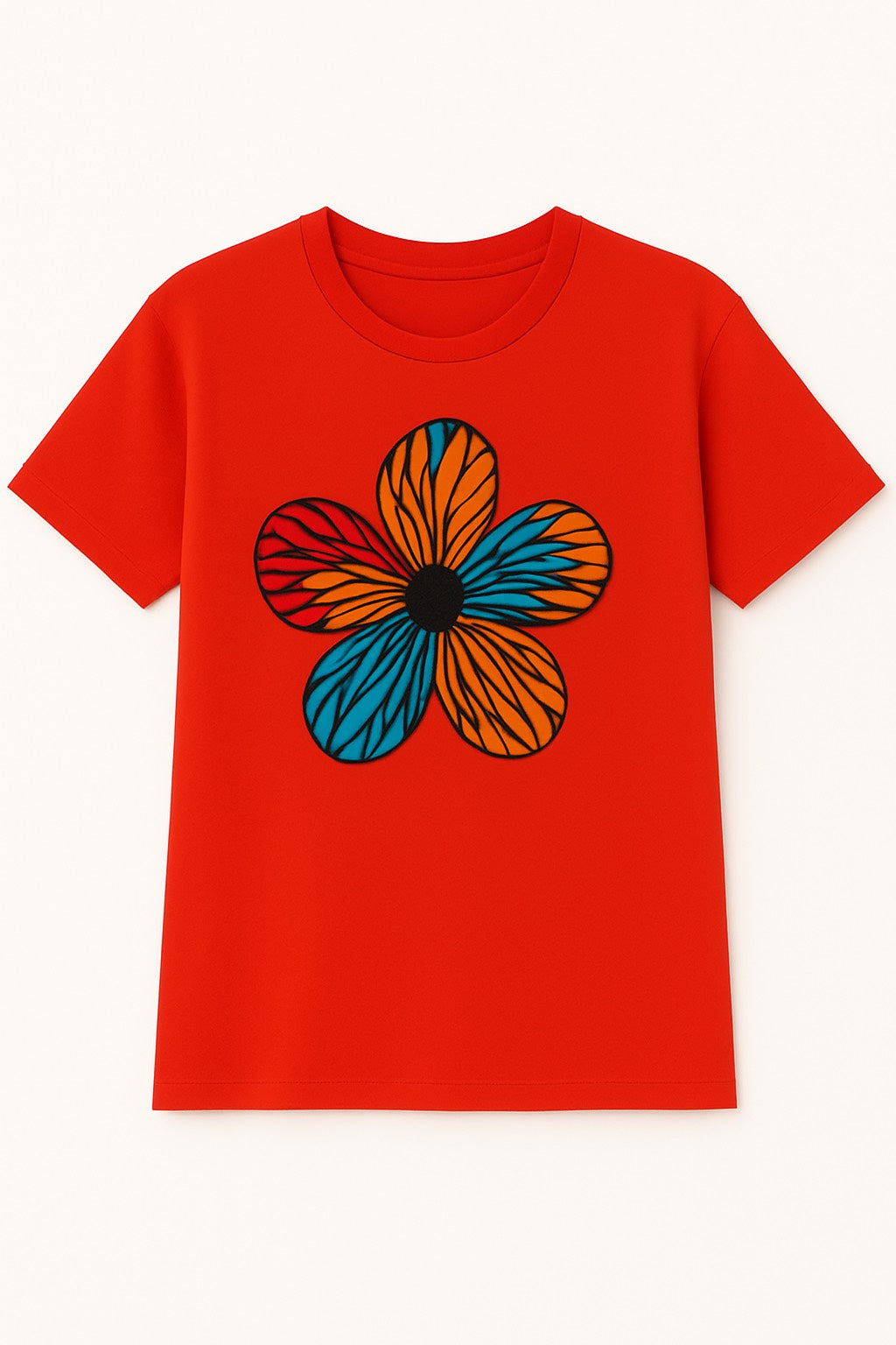 Unisex CUSTOM Colored T-Shirt w/ Flower Design - Delightful Couture
