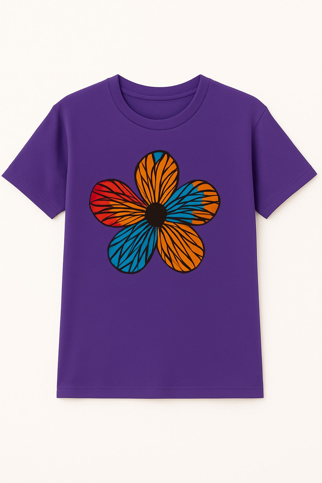 Unisex CUSTOM Colored T-Shirt w/ Flower Design - Delightful Couture