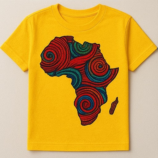 Unisex CUSTOM Colored T-Shirt w/ Africa Map - Delightful Couture