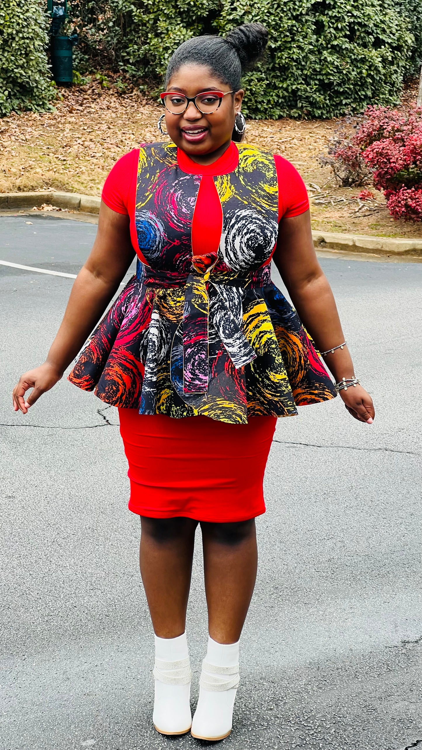 Women's African Print Ankara Pinafore Peplum | DelightfulCouture