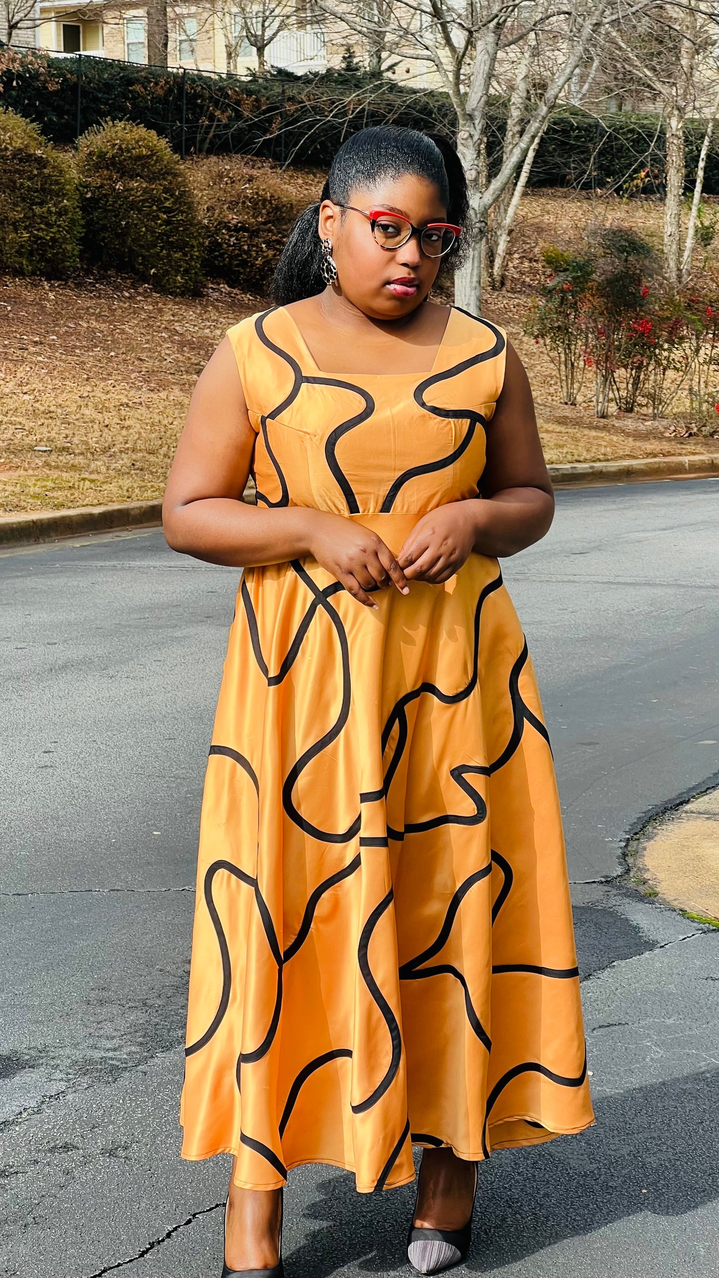 Women's African Style Circle Skirt Dress | DelightfulCouture