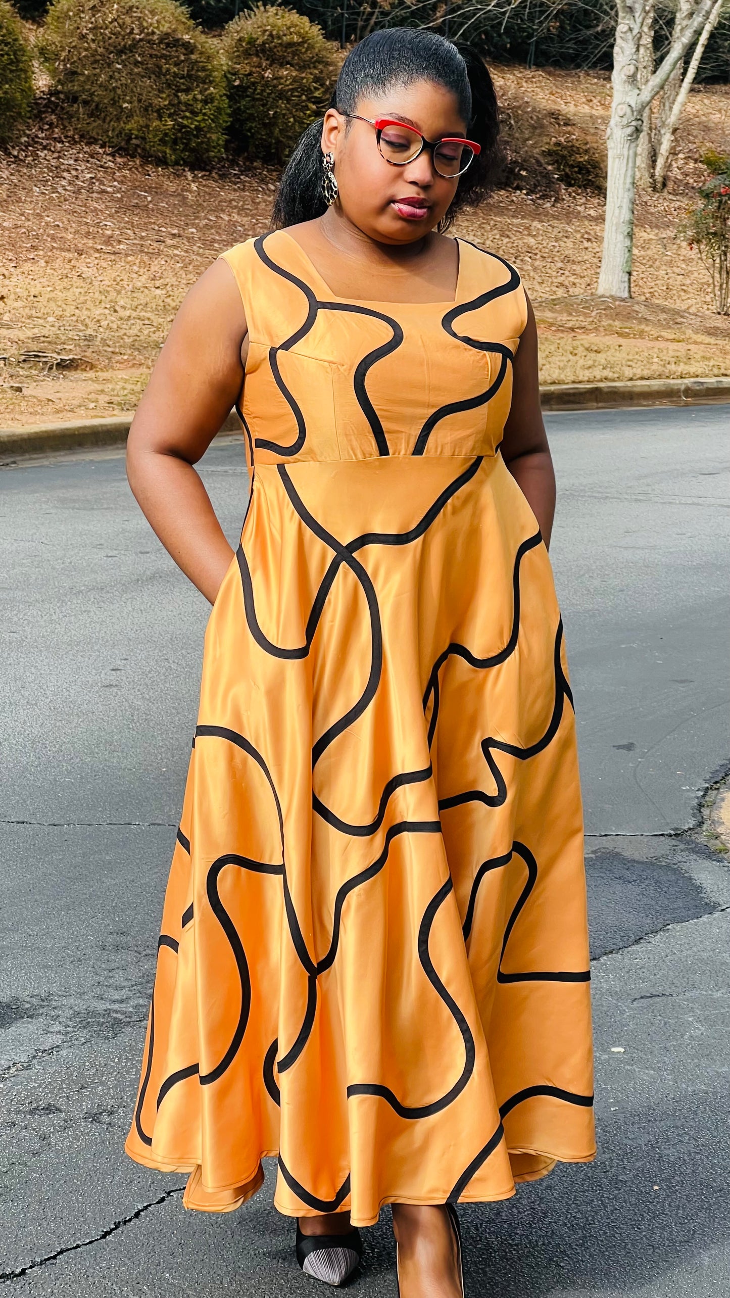 Women's African Style Circle Skirt Dress | DelightfulCouture