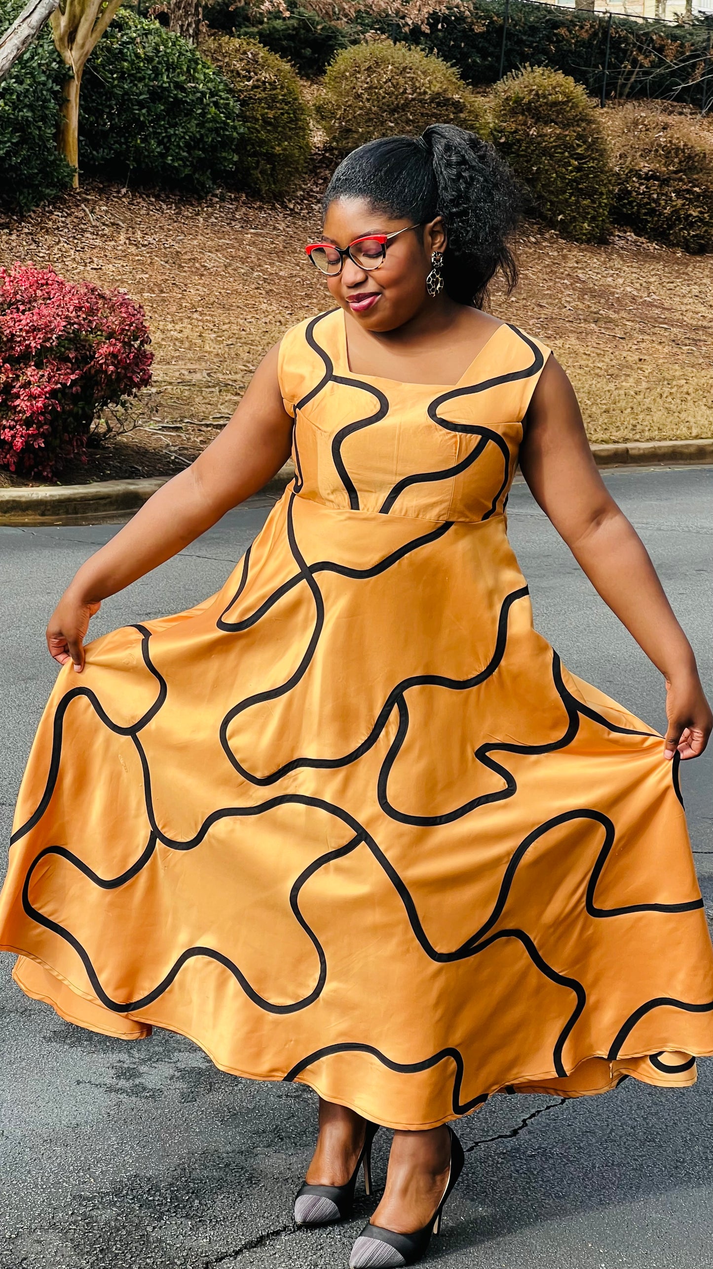 Women's African Style Circle Skirt Dress | DelightfulCouture