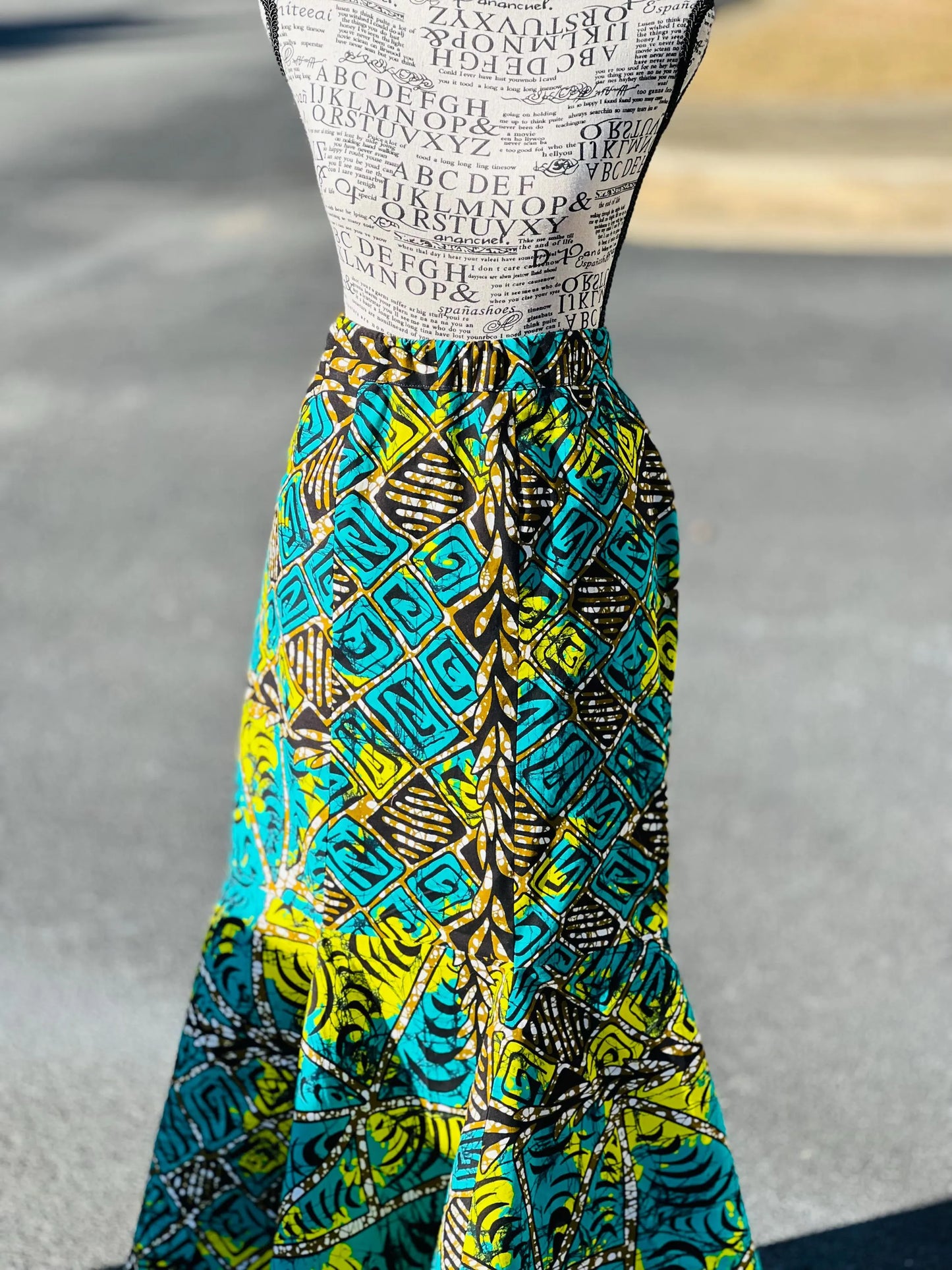 Women's African Style Peplum Top Skirt Set | DelightfulCouture