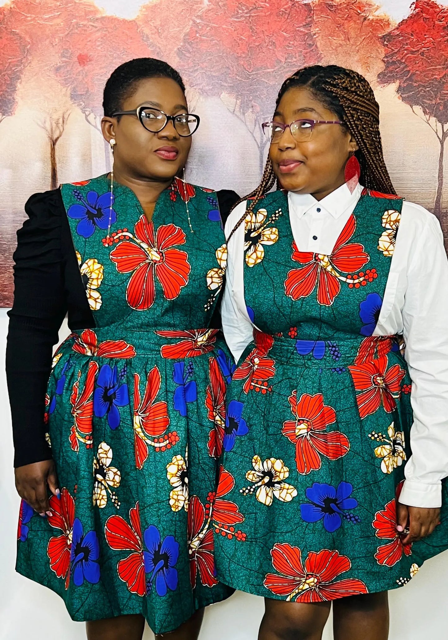 Pinafore Dress: Hand-Crafted, African Wax Fabrics, Women’s Custom Made Dress, Ready to Wear - DCF003