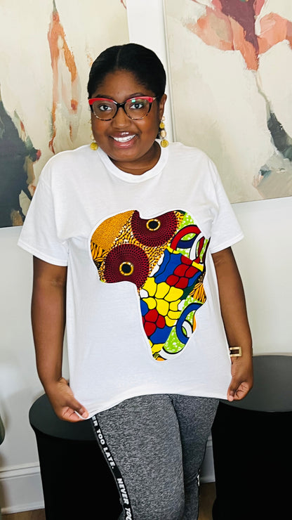 Unisex CUSTOM White T-Shirt w/ Africa Map - Delightful Couture