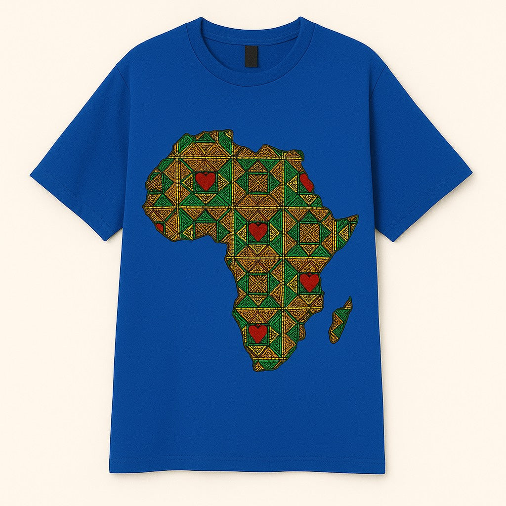 Unisex CUSTOM Colored T-Shirt w/ Africa Map - Delightful Couture
