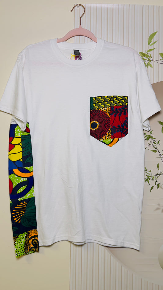 Unisex CUSTOM Colored T-Shirt w/ Front Pocket & Side-Stripe - Delightful Couture