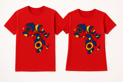 Couple's Unisex CUSTOM Colored T-Shirt w/ Matching Africa Map Design - Delightful Couture