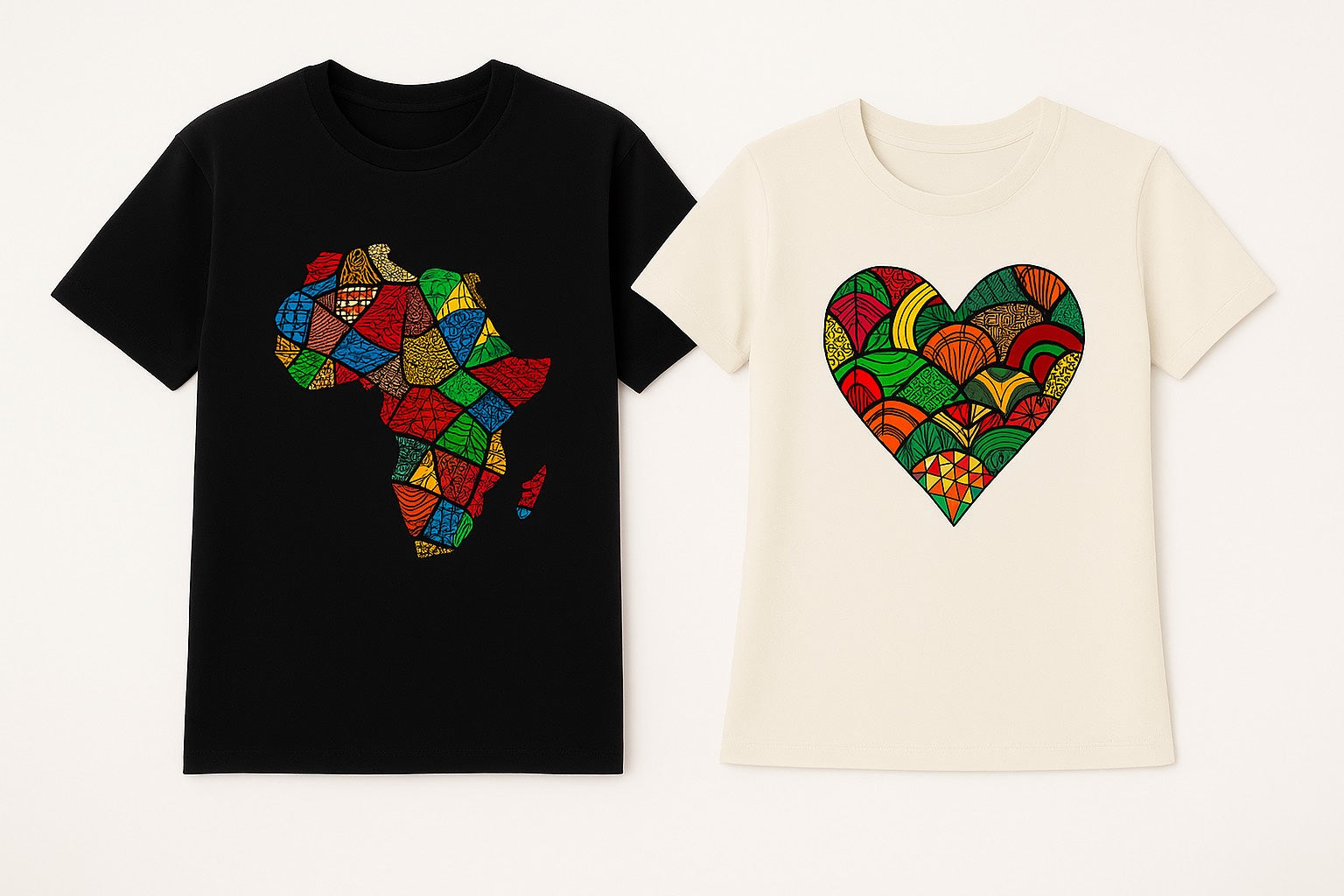 Couple's Unisex CUSTOM Colored T-Shirt w/ Matching Africa Map Design - Delightful Couture