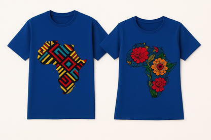 Couple's Unisex CUSTOM Colored T-Shirt w/ Matching Africa Map Design - Delightful Couture