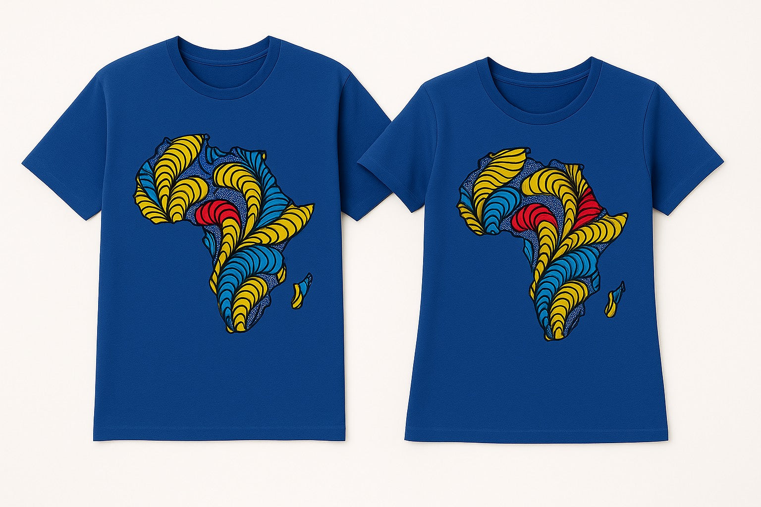 Couple's Unisex CUSTOM Colored T-Shirt w/ Matching Africa Map Design - Delightful Couture