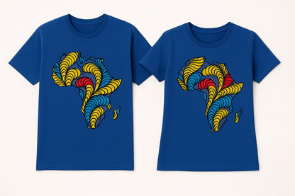 Couple's Unisex CUSTOM Colored T-Shirt w/ Matching Africa Map Design - Delightful Couture