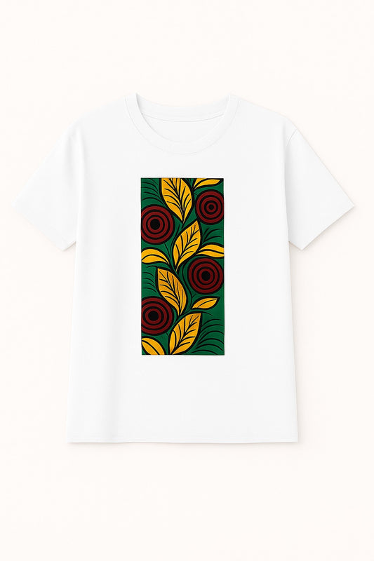 Unisex CUSTOM Colored T-Shirt w/ Rectangular Flower Pattern - Delightful Couture