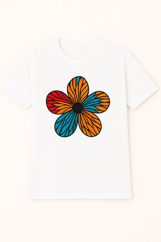 Unisex CUSTOM Colored T-Shirt w/ Flower Design - Delightful Couture