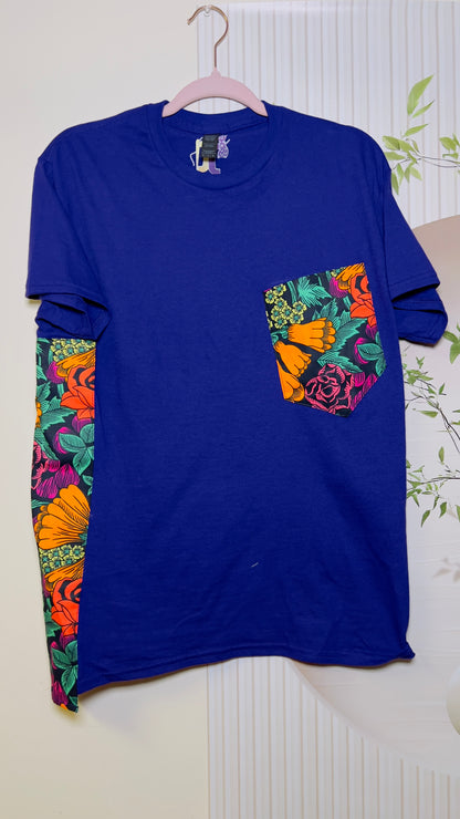 Unisex CUSTOM Colored T-Shirt w/ Front Pocket & Side-Stripe - Delightful Couture