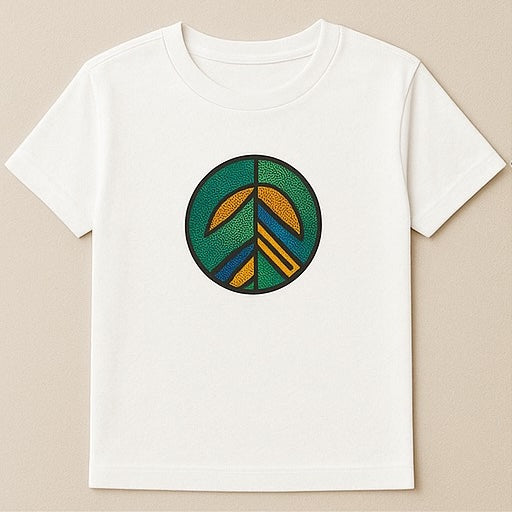 Unisex CUSTOM White T-Shirt w/ Abstract Circle Design - Delightful Couture