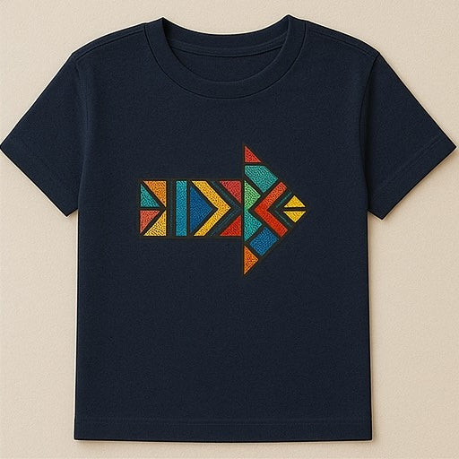 Unisex CUSTOM Black T-Shirt w/ Geometric Arrow Design - Delightful Couture