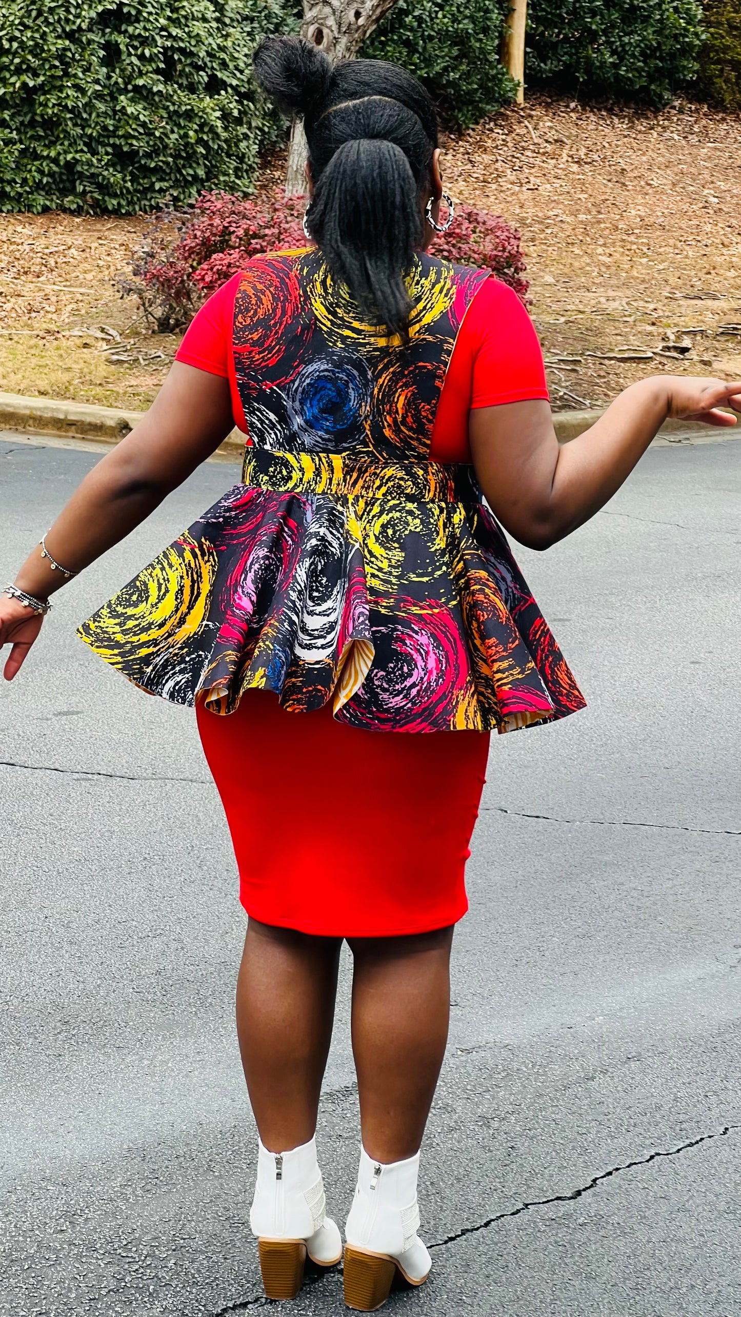 Hand-Crafted Reversible 720° Ankara Pinafore Peplum - DC404