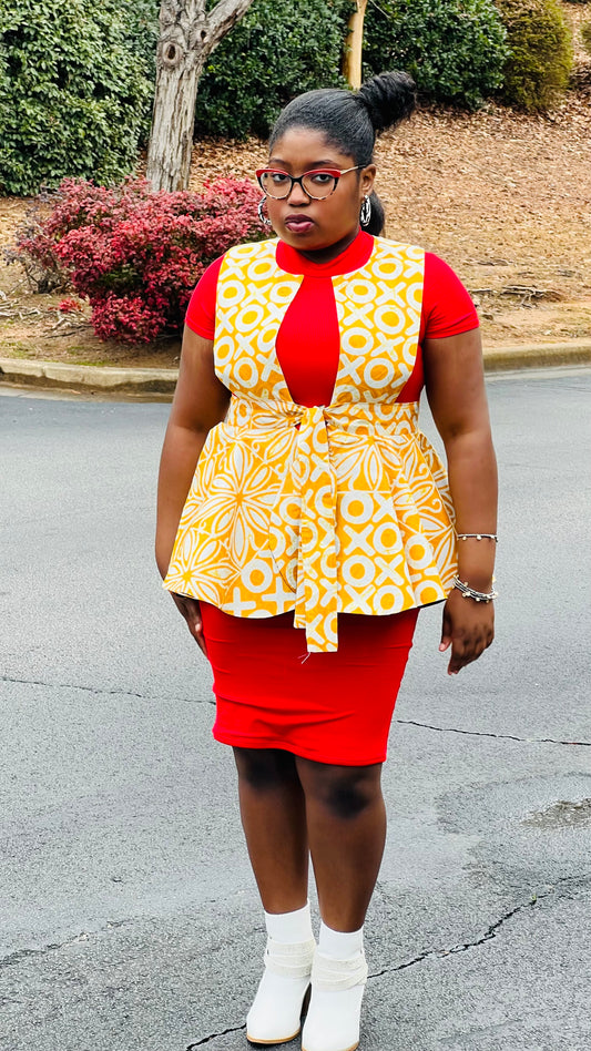 Hand-Crafted Reversible 720° Ankara Pinafore Peplum - DC404