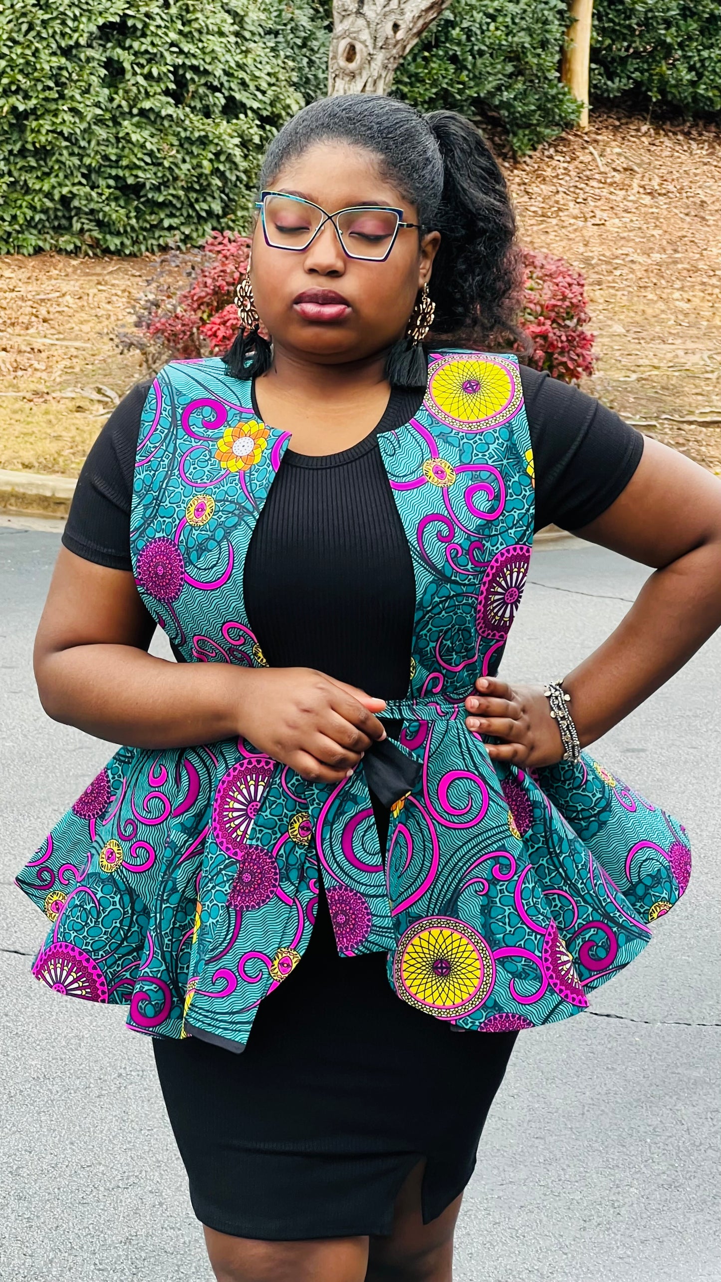 Hand-Crafted Reversible 720° Ankara Pinafore Peplum - DC474