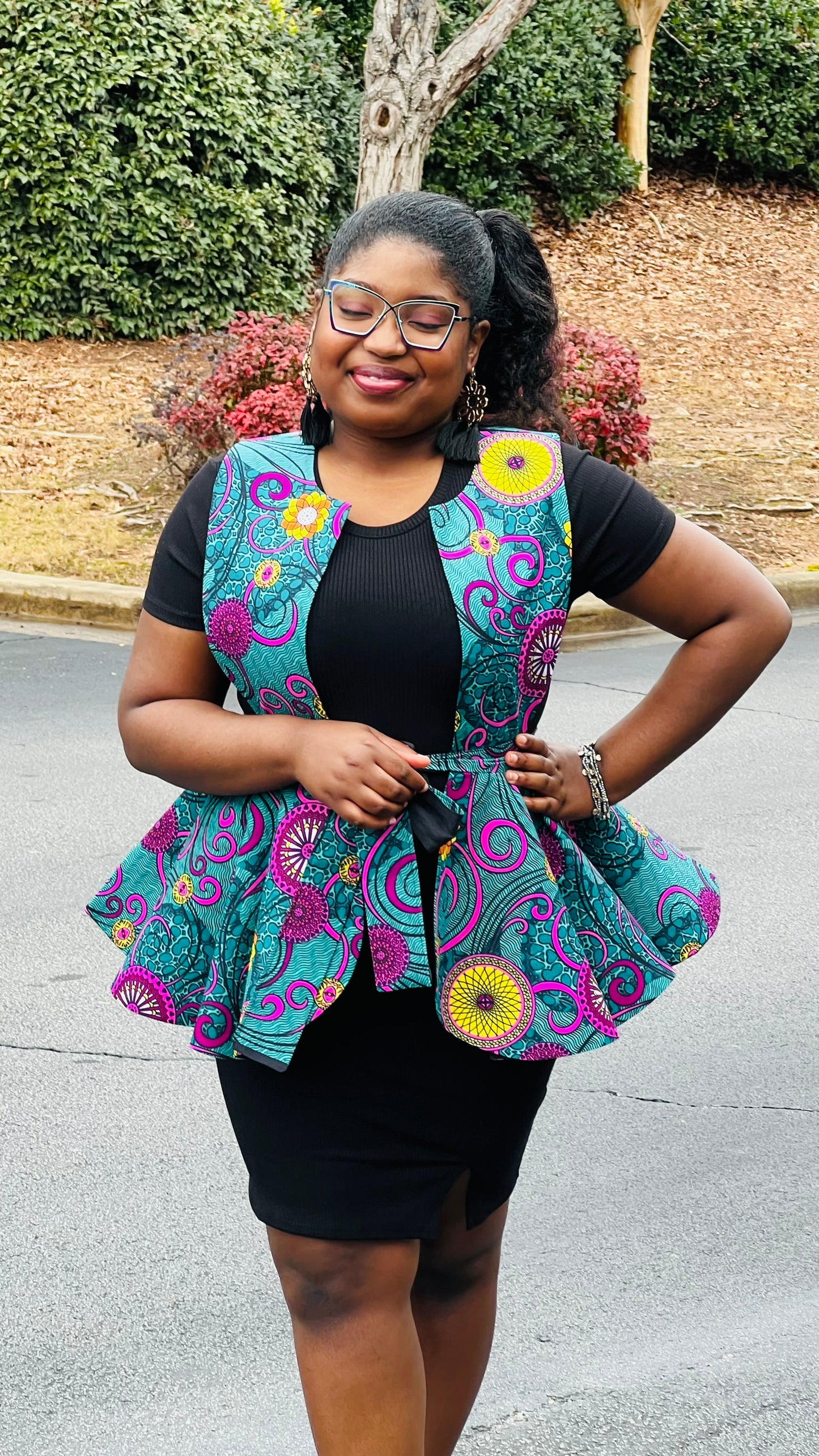 Hand-Crafted Reversible 720° Ankara Pinafore Peplum - DC474