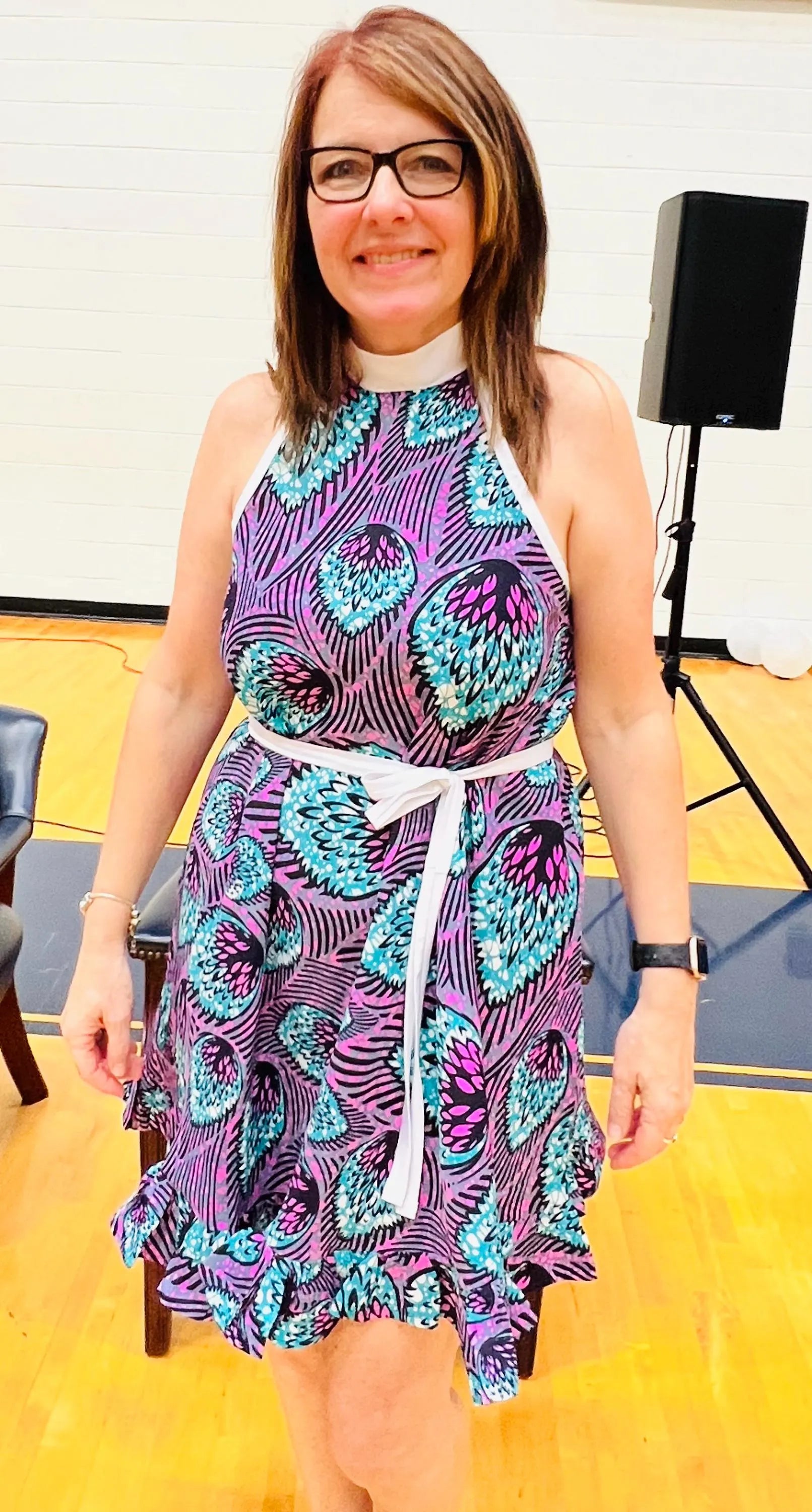 Women's African Print A-Line Halter Neck Dress | DelightfulCouture