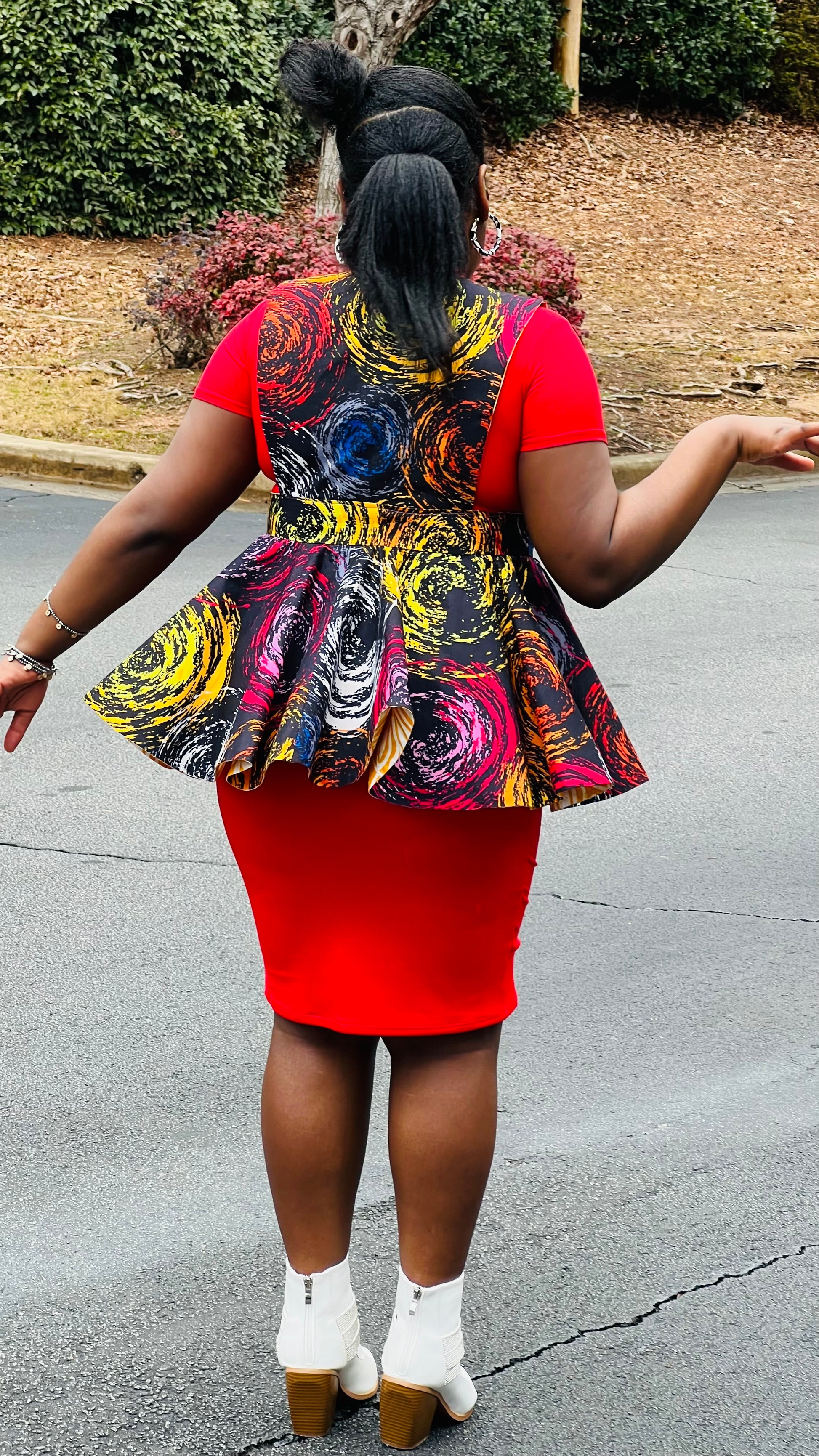 Women's African Print Ankara Pinafore Peplum | DelightfulCouture