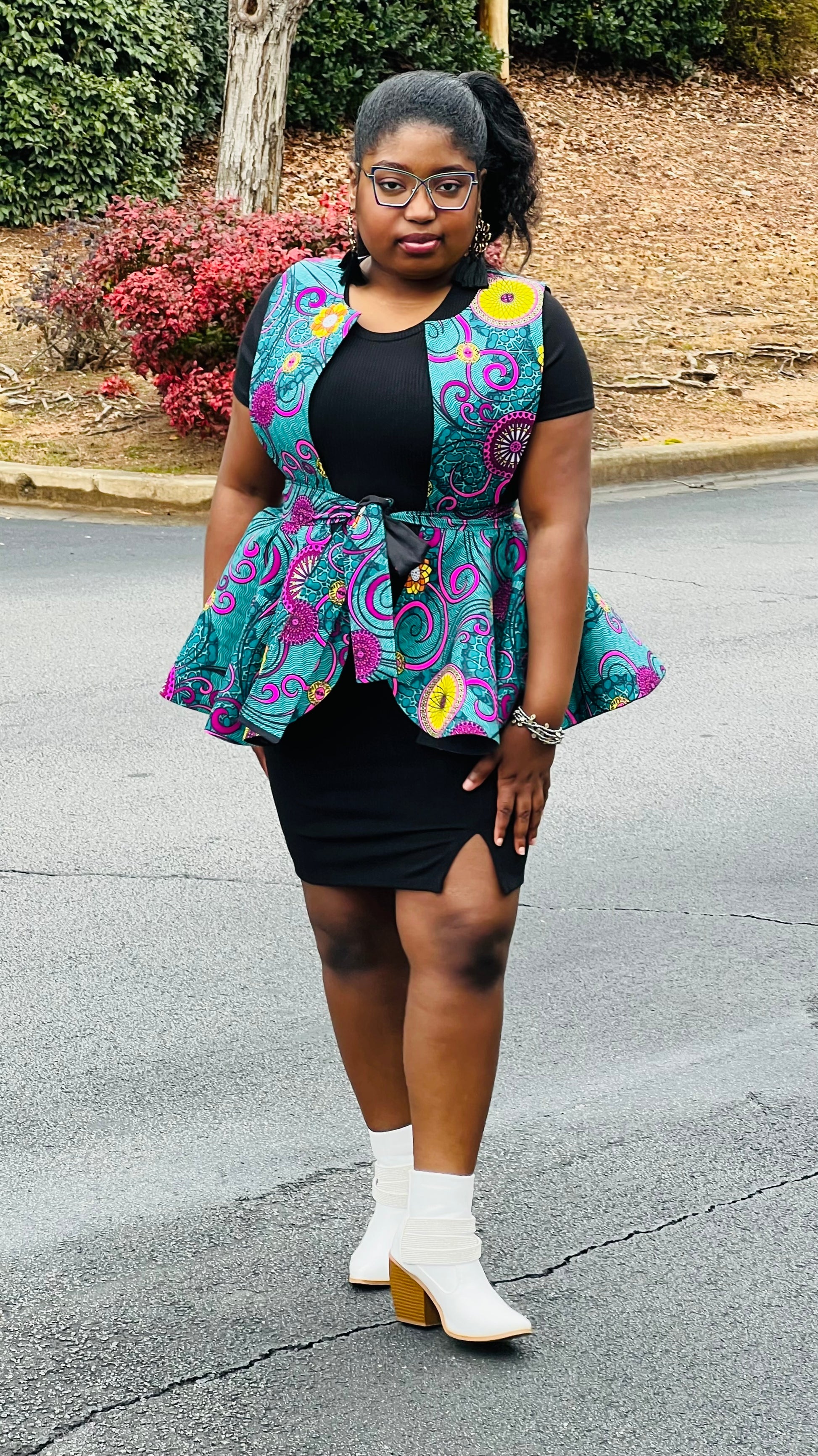 Women's African Print Ankara Pinafore Peplum | DelightfulCouture