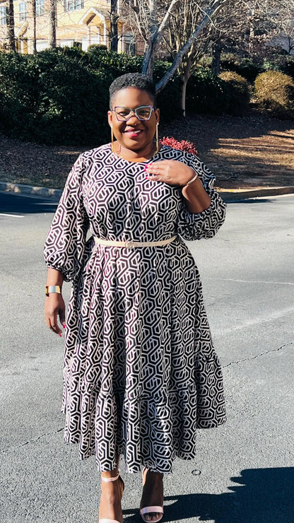 Women's African Style A-Line Dress | DelightfulCouture