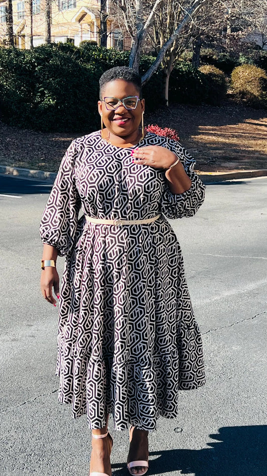 Women's African Style A-Line Dress | DelightfulCouture