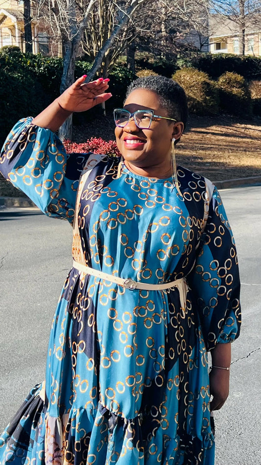 Women's African Style A-Line Dress | DelightfulCouture