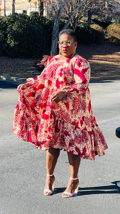 Women's African Style A-Line Dress | DelightfulCouture