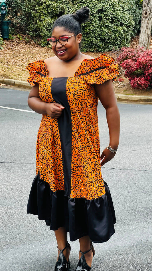 Women's African Style A-Line Dress | DelightfulCouture